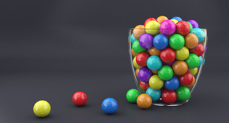 Candies in glass vase