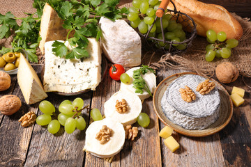 assorted cheese, salami and bread