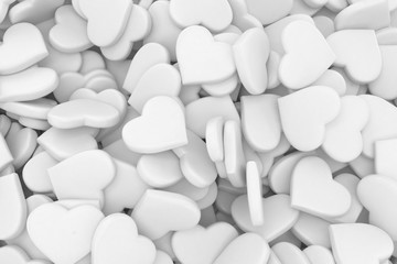 background made from many hearts. 3d rendering.