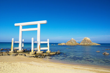 The view of Sakurai Futamigaura at Itoshima, Fukuoka, Japan