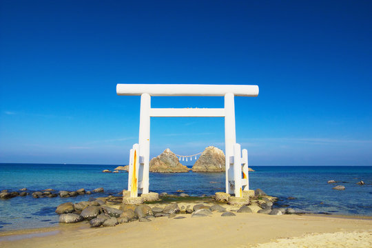 The view of Sakurai Futamigaura at Itoshima, Fukuoka, Japan