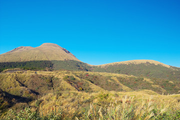 View of Mt. Kijima-dake at Autumn in Aso