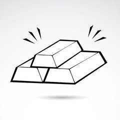 Golden bricks, bars vector art.