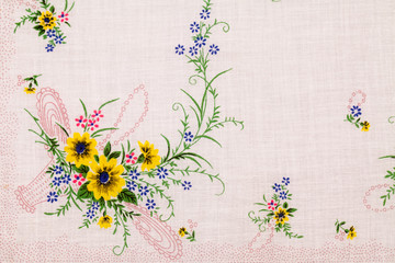 Vintage textile texture with beautiful, fine embroidery