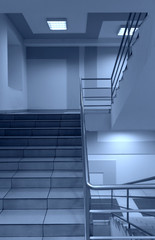 Generic view of stairs with metal trailings