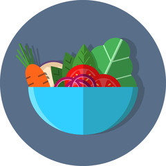 Bowl of salad with various ingredients