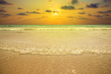 Fototapeta na wymiar Seascape - Tropical beach during sundown.
