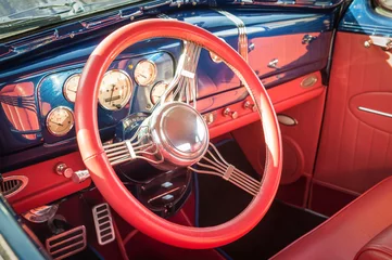 Deurstickers colorful retro vehicle interior © Steve Mann