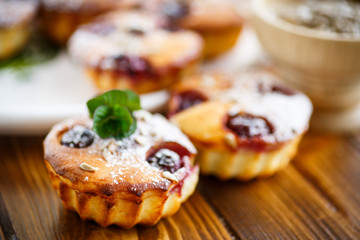 cheese muffins with walnuts and cherries 