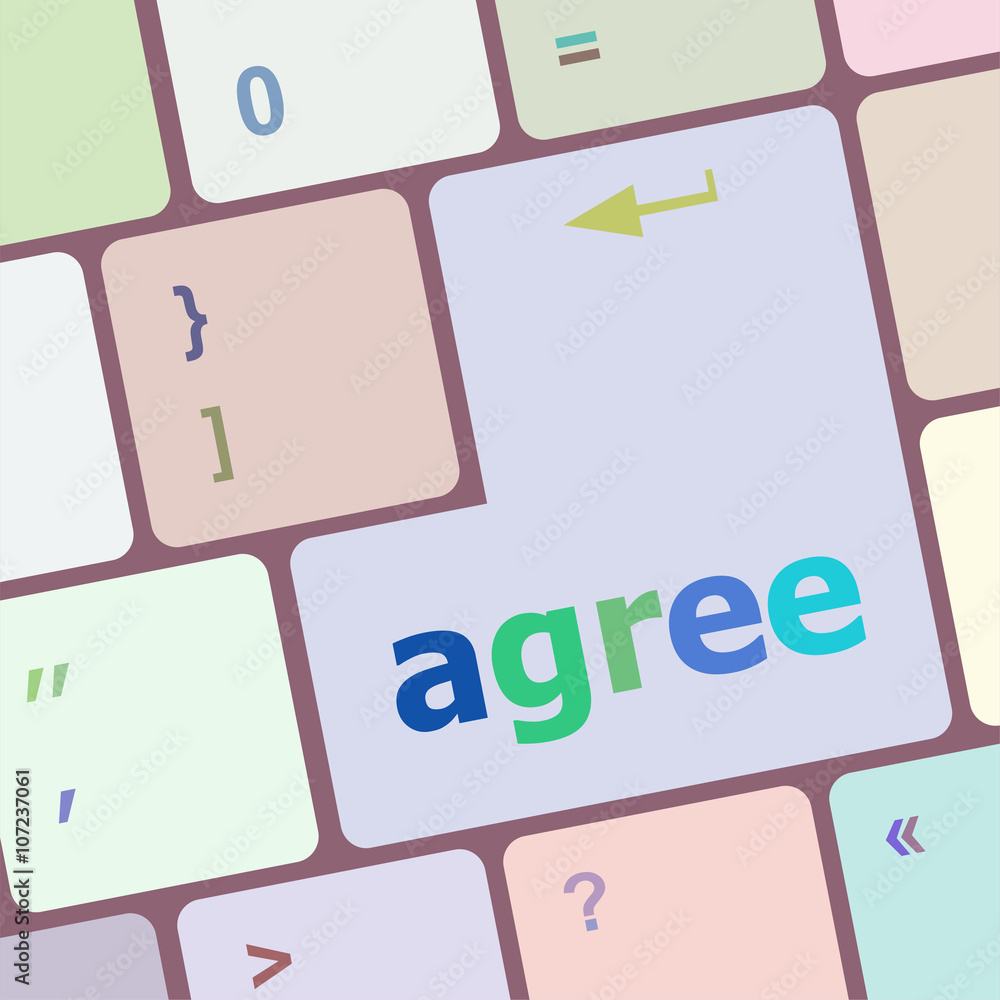Poster concept of to agree something, with message on enter key of keyboard vector illustration