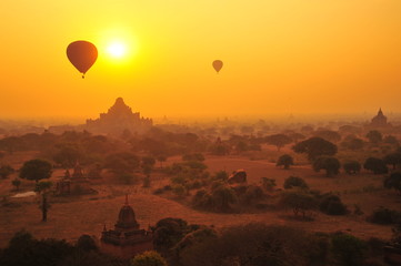 Old Pagodas in Bagan, Myanmar at Sunrise View Point