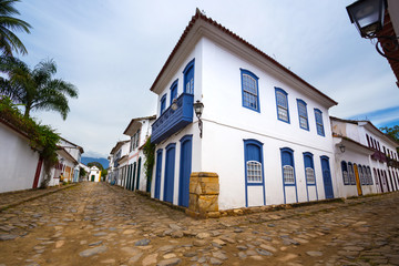 streets of the historical town Paraty Brazil