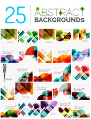 Collection of various abstract backgrounds, geometric style