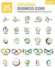 Collection of abstract company logo design concepts