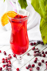 pink lemonade with cranberry and orange