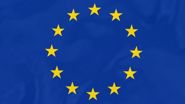 EU Flag - 4K Seamless Loop Animation of Waving European Union Flag