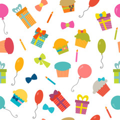 Happy Birthday seamless pattern. Vector background for your desi