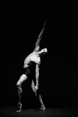 Fototapeta na wymiar Ballet dancer in black