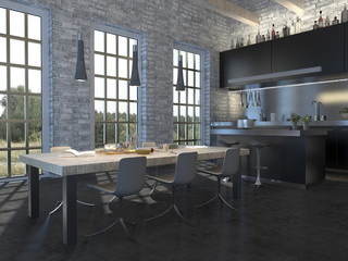 Fototapeta premium elegante Küche im modernen Country Style