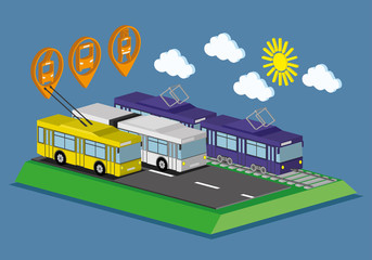 Web infographic concept public transport. 