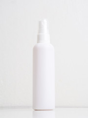 Shampoo beauty plastic bottle on White background.