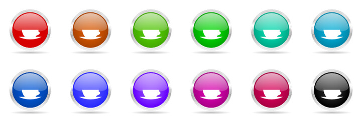 coffee colored vector web icons set
