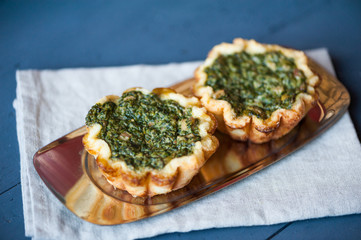 Mini spinach tart
