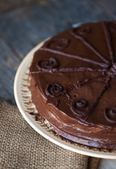 Chocolate cake with chocolate frosting