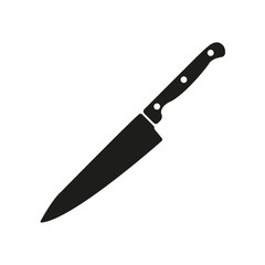 The knife for meat icon. Knife and chef, kitchen symbol.UI. Web. Logo. Sign. Flat design. App.