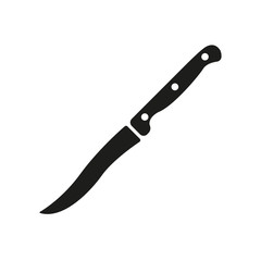 The knife for meat icon. Knife and chef, kitchen symbol.UI. Web. Logo. Sign. Flat design. App.