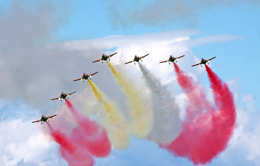 aerei, pattuglia acrobatica, esibizione.