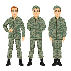 three army soldiers posing 