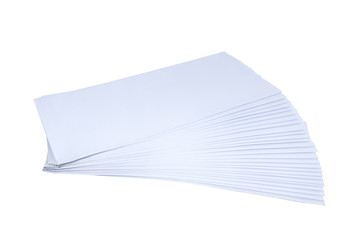 Pile white envelope letter office isolate on white background