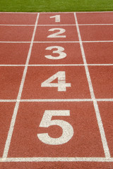 Start or finish position on running track