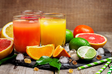 Fototapeta na wymiar Assortment of fresh juices