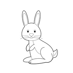 Easy Coloring Animals for Kids: Rabbit