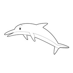 Obraz premium Easy Coloring Animals for Kids: Dolphin