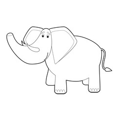 Easy Coloring Animals for Kids: Elephant