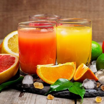 Assortment of fresh juices