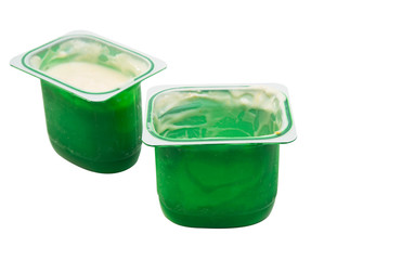 box of yogurt isolated