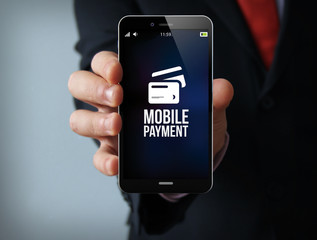 mobile payment businessman smartphone
