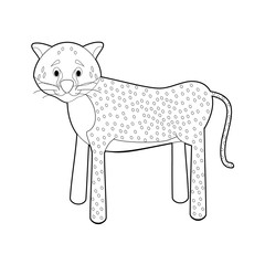 Easy Coloring Animals for Kids: Cheetah