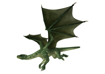 3D Illustration Fantasy Dragon on White