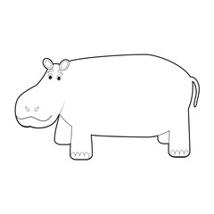 Easy Coloring Animals for Kids: Hippo