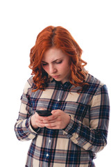 Fototapeta premium female hands holding and using smart phone
