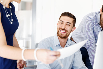 Fototapeta premium Business people in modern office