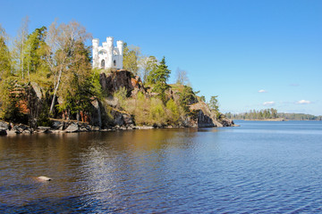 Fototapeta premium Capella Ludwigstein on the Island of the Dead in Mon Repos park Vyborg (former Viipuri), Leningrad region, Russia