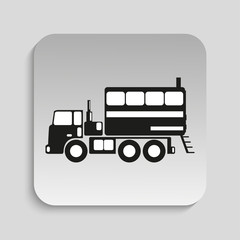 Truck. Black vector icon