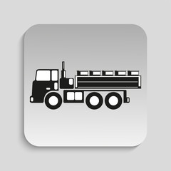 Truck. Black vector icon