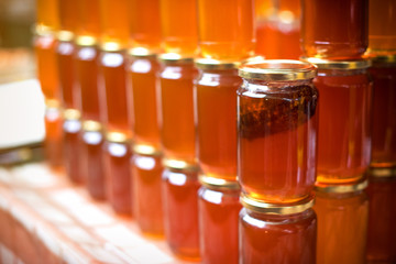 Glass honey jars